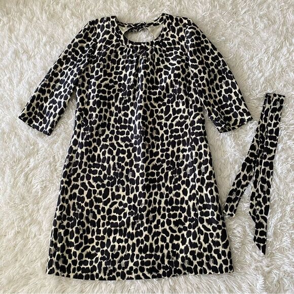 Kate Spade Dorothy Black and White Silk Shift Dress with Tie Waist Size 2 - Picture 10 of 12